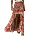 thumbnail image 1 of Youmylove Women Bohemian Printed High Waist Vacation Asymmetric Skirt Casual Versatile Beach Trendy, 1 of 4