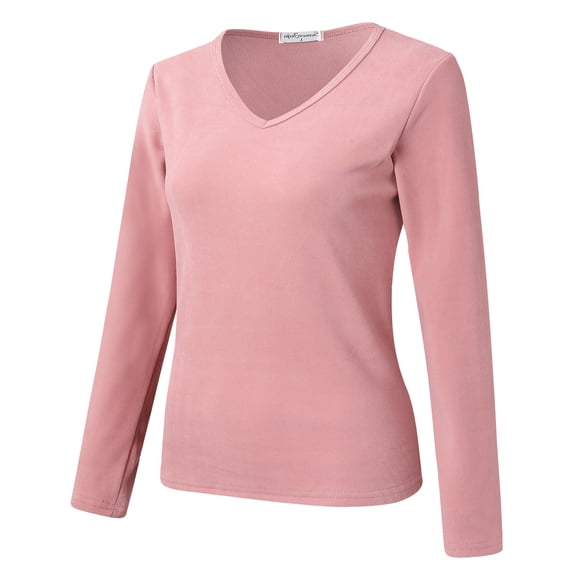 Youmylove Women Crew Neck Lined Thermal Underwear Slim Warm Base Layers Long Sleeve Shirts Winter Top Warm Base Layers