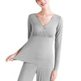 thumbnail image 1 of Youmylove Women Maternity Long Sleeve Striped Nursingg Slim Fit T-Shirt Tee Shirts Top Blouse For Breastfeeding With Pads Comfy, 1 of 7