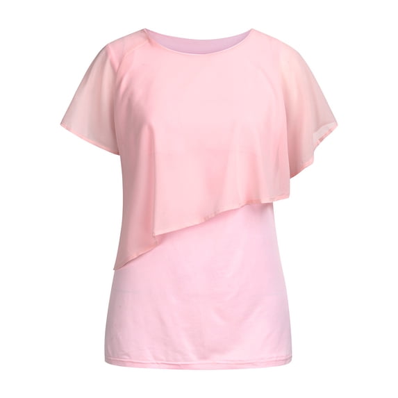 Youmylove Women Maternity Nursing Short Sleeve Tops Solid Color Breastfeeding T-Shirt Pregnant