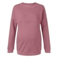 thumbnail image 1 of Youmylove Women Maternity Regular Solid Color Hem Casual Long Sleeve Top Zipper Hoodies Breastfeeding Top Comfy, 1 of 6