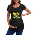 thumbnail image 1 of Youmylove Women Maternity Short Sleeve Crew Neck Cute Funny Graphic Ruched Sides T-Shirt Tee Shirts Tops Pregnancy Tunic Blouse Pregnant, 1 of 4