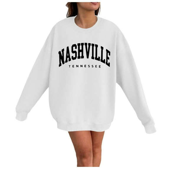 Youmylove Women Nashville Adult Unisex Crewneck Sweatshirt Pullover Breathable Streetwear