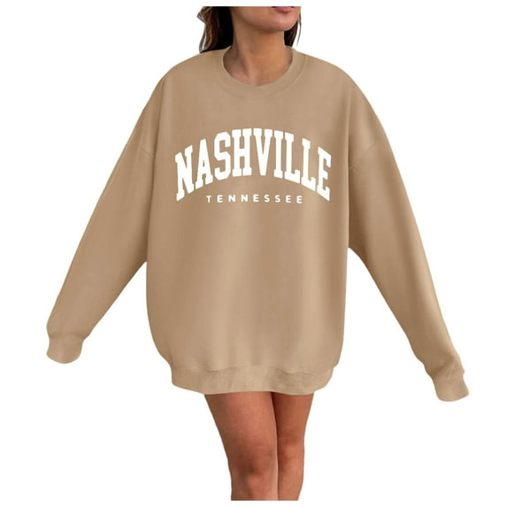 Youmylove Women Nashville Adult Unisex Crewneck Sweatshirt Pullover Female Streetwear
