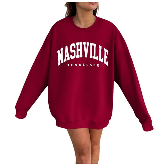 Youmylove Women Nashville Adult Unisex Crewneck Sweatshirt Pullover Female Streetwear