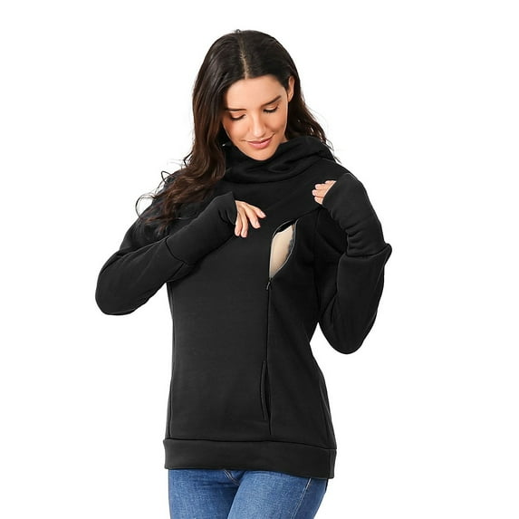 Youmylove Women Nursing Maternity Long Sleeve Hooded Breastfeeding Hoodies Sweatshirts Comfy