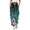 thumbnail image 1 of Youmylove Women Pants Fashion Trousers Floral Printed Leggings Sports Casual Sweatpants Trousers Trend Workout Running Lounge Clothes, 1 of 4