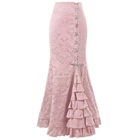 Youmylove Women Retro Gothic Casual Jacquard Skirt Versatile Comfy Trendy Leisure