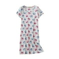 thumbnail image 1 of Youmylove Women Sleepwear Cotton Nightgown Short Sleeve Shirt Casual Printed Sleepdress Loungewear Casual Pjs Nightwear, 1 of 4