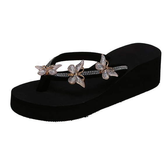 Youmylove Women Slippers Ladies Fashion Summer Flip Flops Casual Rhinestone Butterfly Sandals Zapatos De Mujer
