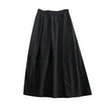 thumbnail image 1 of Youmylove Women Solid Color Casual Irregular Lacing Medium Length Large Swing A-Line Skirt Versatile Comfy Trendy Leisure, 1 of 3