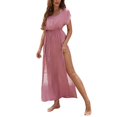 thumbnail image 1 of Youmylove Women Swimsuit Side Split Seaside Vacation Beach Swimwear Casual Solid Color Long Skirt Sunscreen Shirt Casual Swimwear Leisure Swim Wear, 1 of 4
