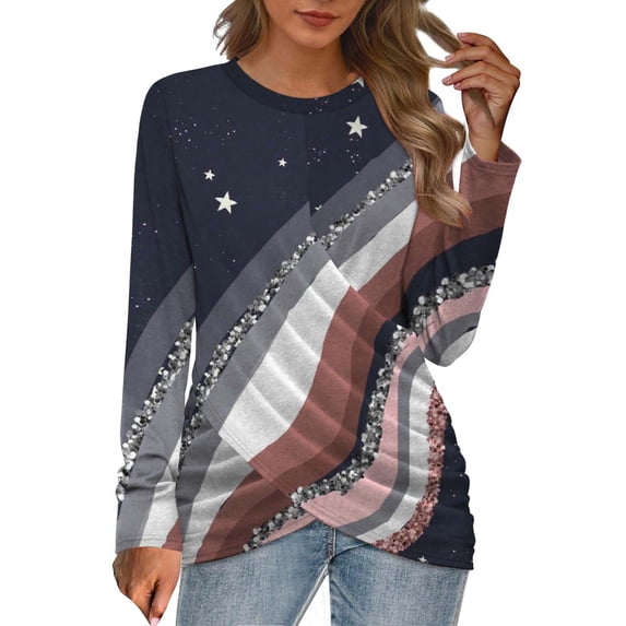 Youmylove Women Tee Solid Color Long Sleeve Leisure Stylish Multicolor Top Female Tops T-Shirts