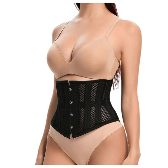 Youmylove Women's Short Torso Waist Trainers Cincher Corset Breathable Lightweight Corset Shapewear Waist Trainer for Women Body Shaper Lifter