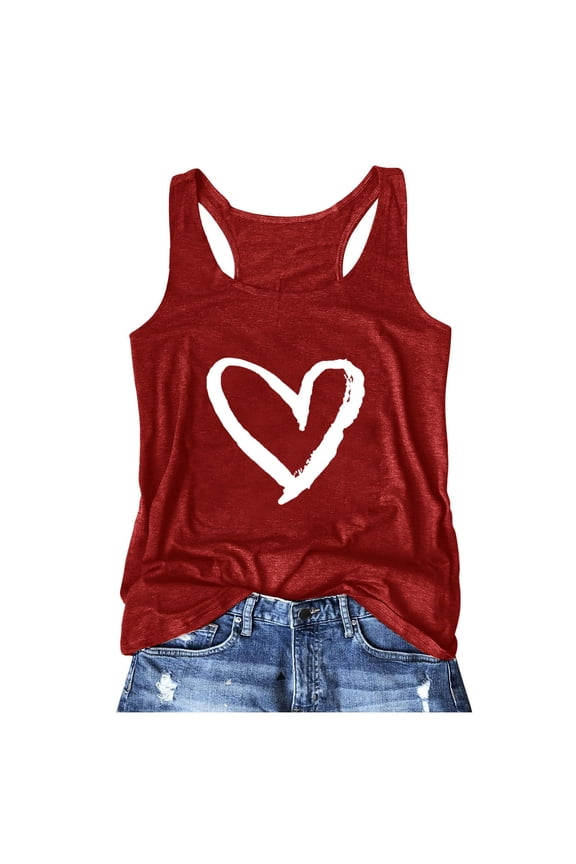Womens Casual Shirt Tank Tops Sleeveless Printed Shirts Summer Tops Loose Fit Running Athletic Shirts Workout Undershirt Top