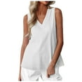 thumbnail image 1 of Youmylove Womens Casual Tops Linen Casual Vest Sleeveless Vest For Women Going Out Summer Top, 1 of 6