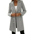 thumbnail image 1 of Youmylove Womens Coats Artificial Wool Elegant Blend Coat Slim Female Long Coat Jacket Classic Simple Clothes, 1 of 6