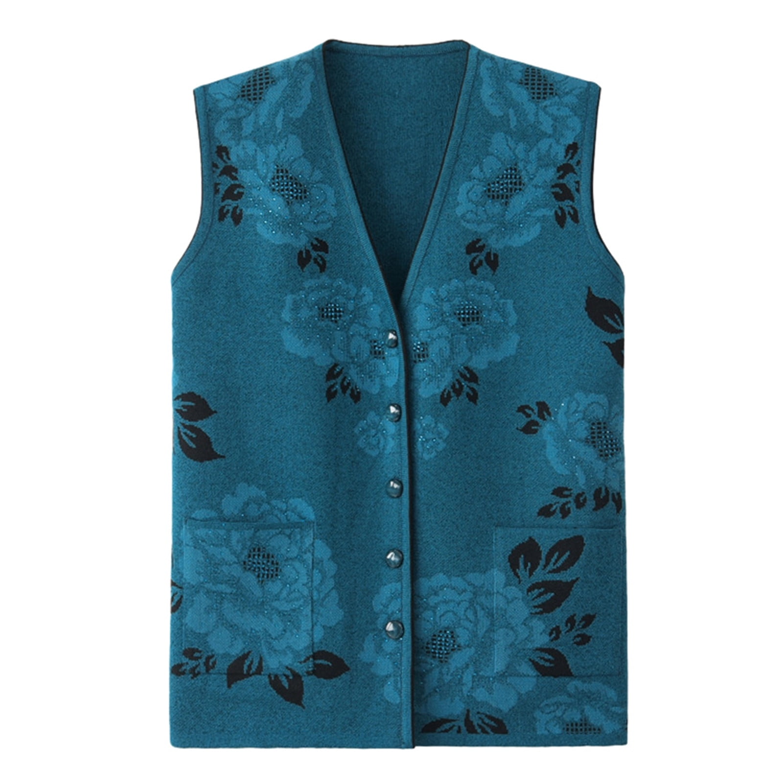 Women Spring Retro Flower V Neck Cotton Shirt Coat main image 0