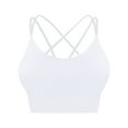 thumbnail image 1 of Youmylove Womens Cross Back Sport Bras Padded Strappy Criss Cross Cropped Bras For Yoga Workout Fitness Low Impact Bras Breathable Female Lingerie, 1 of 4