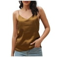 thumbnail image 1 of Youmylove Womens Fashion Tops Silk Satin Tank Tops 2025 V Neck Adjustable Spaghetti Strap Sleeveless Camisole Summer Basic Blouse Loose Fit Tunic Blouse, 1 of 6