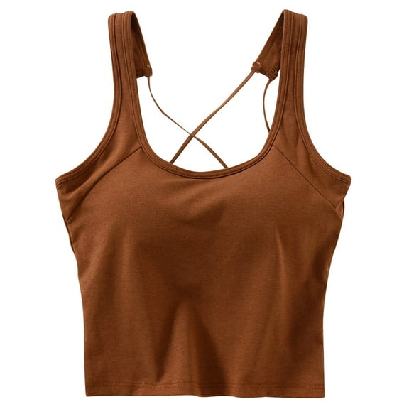 Youmylove Womens Fashion Tops Solid Color Beautiful Back Thin Shoulder Straps Suspender Slim Fit Underwear Base Sports Top Loose Fit Tunic Blouse