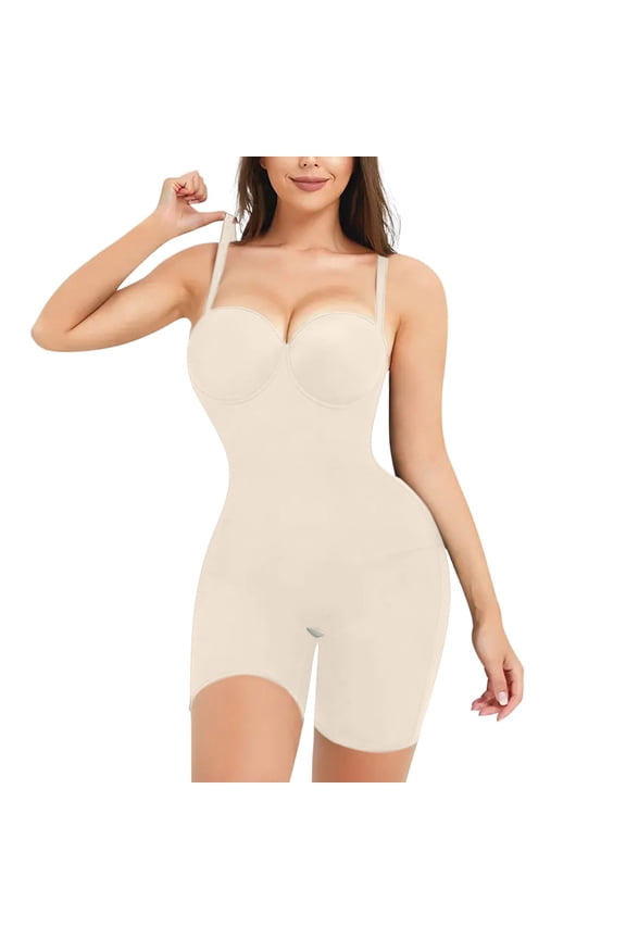 Womens Seamless Shapewear High Waisted Shapewear Shorts For Women Tummy Control Mid-Thigh Bodysuit Slimmer Short Body Suit Comfy Body Shaping Stretch Soft Bodysuit