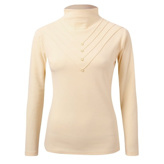 Youmylove Womens Thermal Tops Shirt Turtleneck Long Sleeve Shirts For Women Winter Tops Thermal Underwear Crew Neck Lined Tops Comfy Base Layer Soft Stretch Undershirts