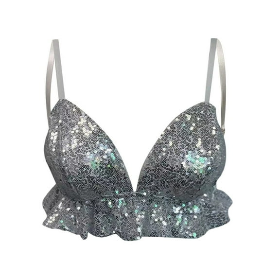 Youmylove Womens Trendy Tops Sequin Performance Hot Top Ds Nightclub Stage Edge Sling Casual Loose Vest Blouse