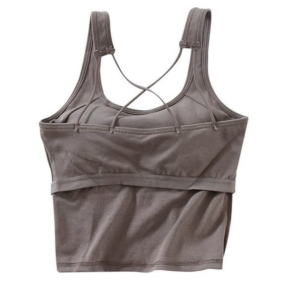 Youmylove Womens Trendy Tops Solid Color Beautiful Back Thin Shoulder Straps Suspender Slim Fit Underwear Base Sports Top Basic Versatile Blouses