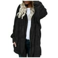 thumbnail image 1 of Youmylove Womens Winter Trendy Full Zipper Jackets Temperament Long Jacket Warm Open Cardigan With Pockets Hooded Jacket Outerwear Dailywear, 1 of 5