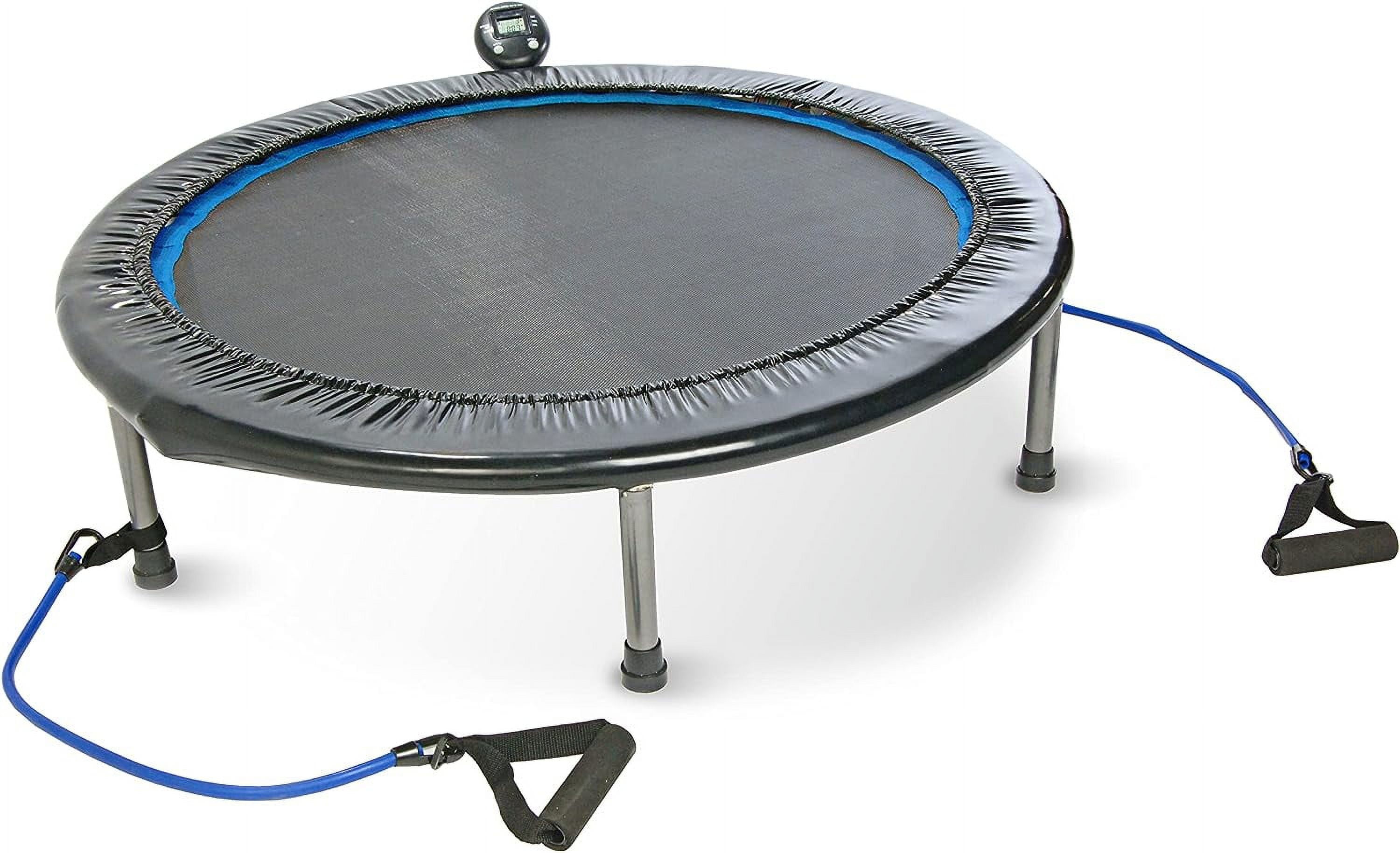 YounGG Folding Trampoline with Smart Workout App, Black - Portable Fitness Rebounder for Home Gym, Cardio & Strength Training, Jumping Exercise Equipment
