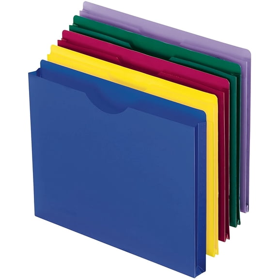 YounGG Pendaflex Translucent Poly File Jackets, Letter Size, Assorted Colors (50990), 10 per Pack