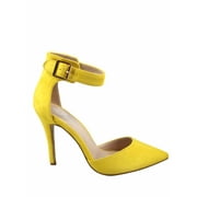 Young- 2 Womens Fashion Ankle Strap Buckle Slip On Pointy Toe Stiletto Pumps Shoes