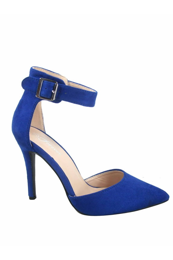 Young- 2 Women's Fashion Ankle Strap Buckle Slip On Pointy Toe Stiletto Pumps Shoes
