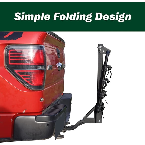Young 4 Bike Rack - Heavy Duty Hitch Mount  for  SUVs with 120 lbs Load Capacity, Foldable Design for Easy Storage and Transport