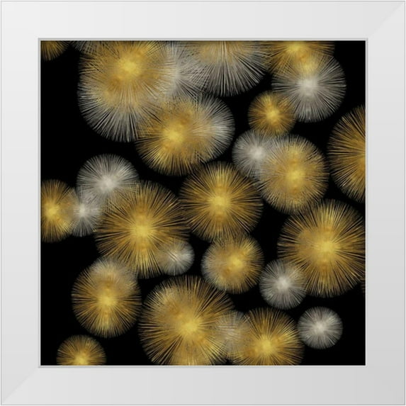 Young, Abby 12x12 White Modern Wood Framed Museum Art Print Titled - Flourish in Gold and Silver