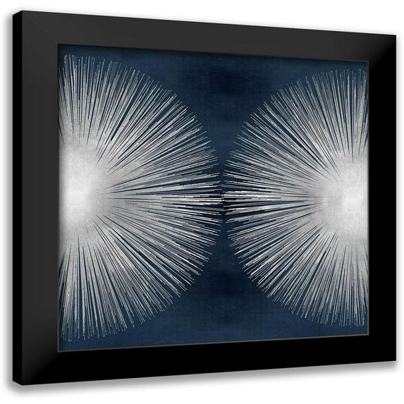 Young, Abby 15x15 Black Modern Framed Museum Art Print Titled - Sunburst on Dark Blue II