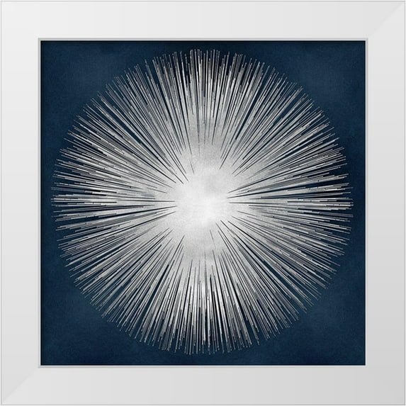 Young, Abby 15x15 White Modern Wood Framed Museum Art Print Titled - Sunburst on Dark Blue I
