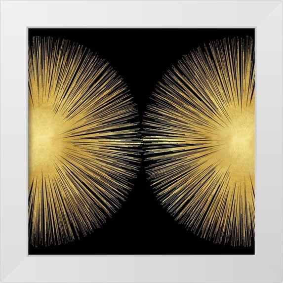 Young, Abby 26x26 White Modern Wood Framed Museum Art Print Titled - Sunburst on Black II