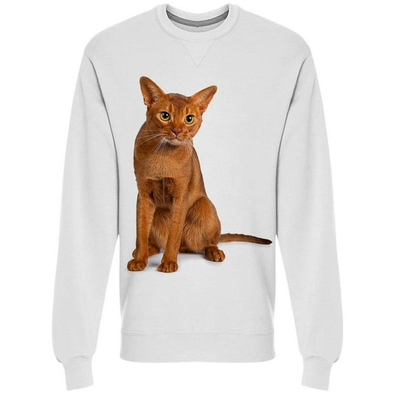 Young Abyssinian Male Cat Sweatshirt Men -Image by Shutterstock, Male Medium