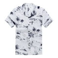 thumbnail image 1 of Young Adult Boy Hawaiian Aloha Luau Shirt Only in White Map and Surfer 16, 1 of 2