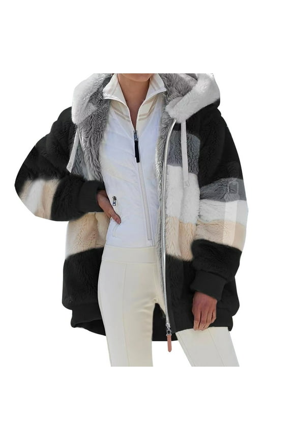 Young Adult Coats Jacket Polyester Hooded Outdoor Womens Jackets Black 4XL