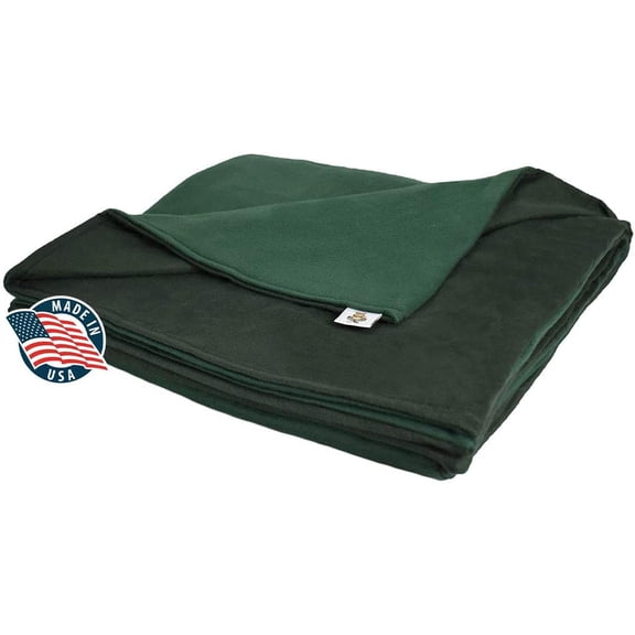 Young Adult - Deluxe - Made in America - Medium Weighted Blanket 10lb Medium Pressure - Forest Green - Fleece/Flannel (66"x42") Provides Comfort and Relaxation.