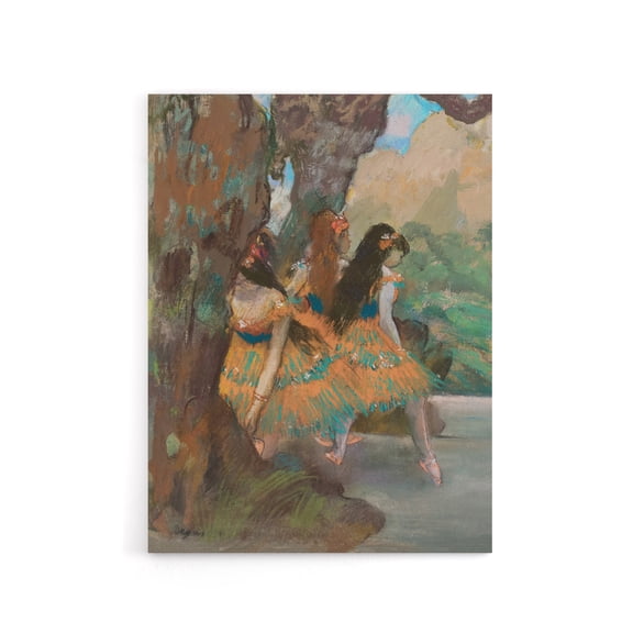 Young Ballet Dancers On Stage Degas Vintage Canvas Wall Art 18X24"