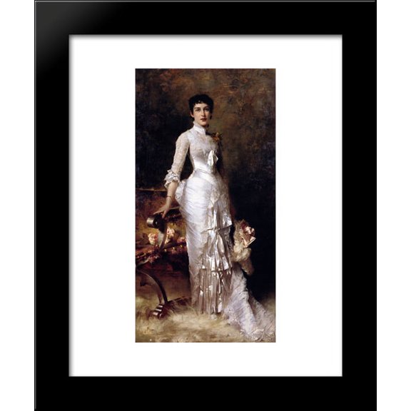 Young Beauty In A White Dress 20x24 Framed Art Print by Julius LeBlanc Stewart
