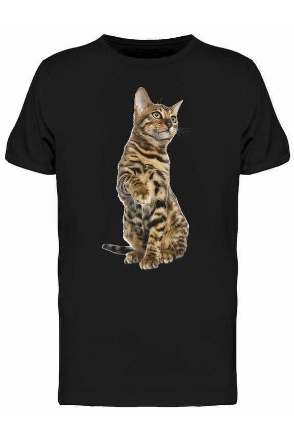 Young Bengal Cat Sitting T-Shirt Men -Image by Shutterstock, Male Small