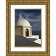 thumbnail image 1 of Young, Bill 11x14 Gold Ornate Wood Framed with Double Matting Museum Art Print Titled - Greece, Santorini Church dome against clouds, 1 of 4