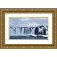 thumbnail image 1 of Young, Bill 14x10 Gold Ornate Wood Framed with Double Matting Museum Art Print Titled - Iceland, Godafoss View of waterfall, 1 of 4