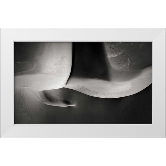 Young, Bill 14x10 White Modern Wood Framed Museum Art Print Titled - Namibia, Namib-Naukluft NP Aerial of sand dunes