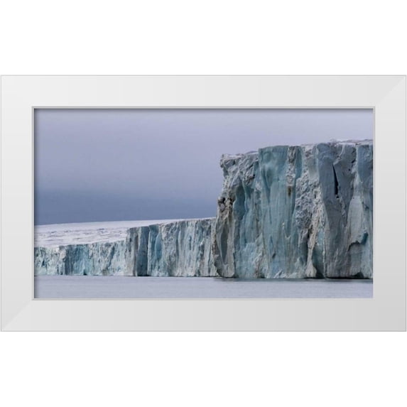Young, Bill 14x10 White Modern Wood Framed Museum Art Print Titled - Norway, Svalbard Face of the Austfonna Glacier